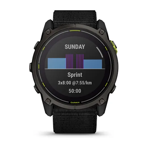 ENDURO 3, CRBN GRY DLC TI W/BLK SPORT LOOP BAND, EMEA 010-02751-01