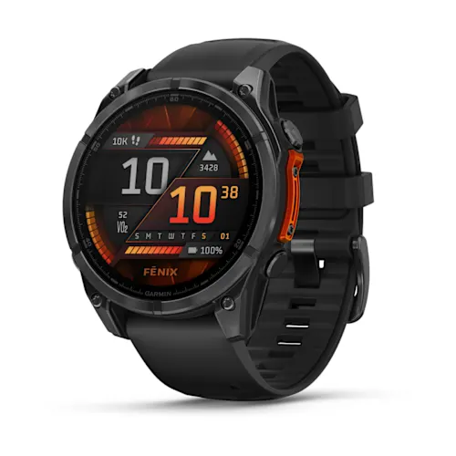 FENIX 8 47MM,AMOLED,GLASS/SS,SLATEGRAY STEEL/BLACK,BLKBND,WW 010-02904-00