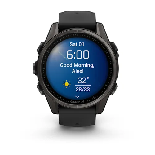 FENIX 8 43MM,AMOLED,SAPH,CRBNGRY TI/BLK,BLK/PEBBLGRYBND,EMEA 010-02903-21