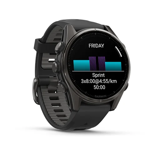 FENIX 8 43MM,AMOLED,SAPH,CRBNGRY TI/BLK,BLK/PEBBLGRYBND,EMEA 010-02903-21