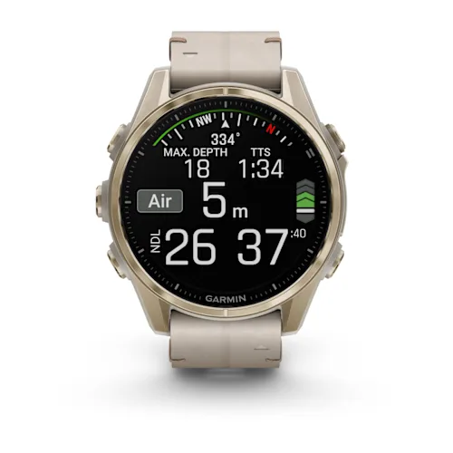 FENIX 8 43MM,AMOLED,SAPH,SFTGLDSS/FOGGRYLEATHERBND,EXCL,EMEA 010-02903-40