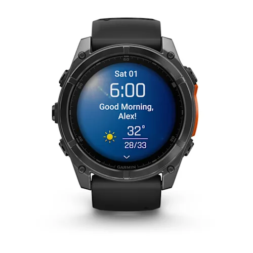 FENIX 8 51MM,AMOLED,GLASS/SS,SLATEGRAY STEEL/BLACK,BLKBND,WW 010-02905-00