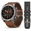 FENIX 8 51MM,AMOLED,SAPPHIRE, BARE TI, BLK/CHSNT LTHR, EMEA 010-02905-40